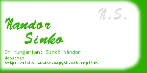 nandor sinko business card